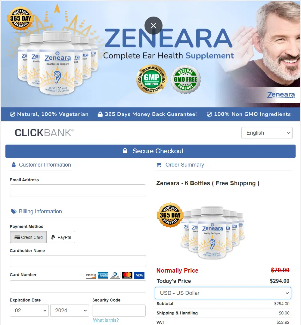  Zeneara order page